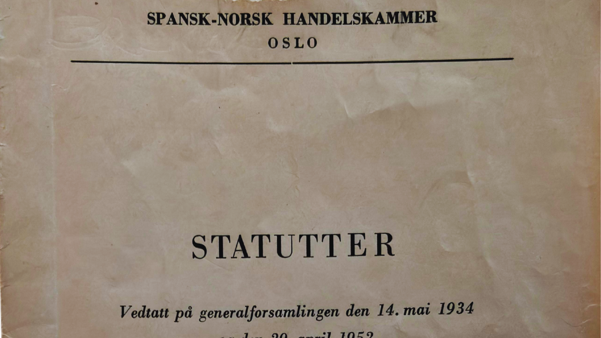SNHK Statutes — Vedtatt på generalforsamlingen den 14. mai 1934